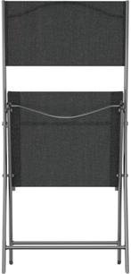 Tuinstoelen – Opvouwbaar – 4 Stuks – Metaal – Zwart, Overige materialen, Nieuw, Ophalen of Verzenden, X