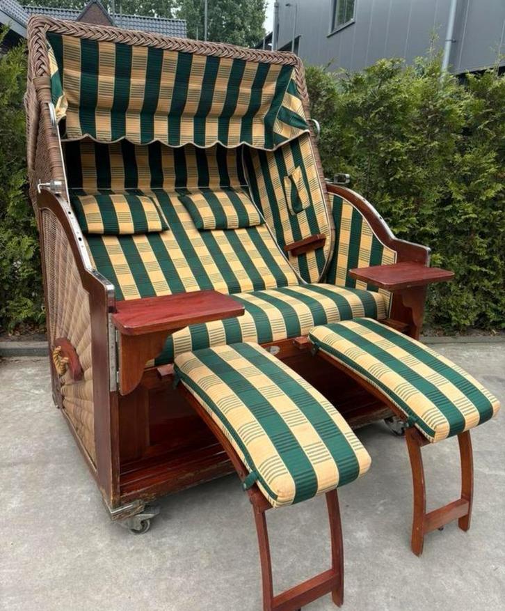 Garden Cocoon Strandstoel 2-persoons, Tuin en Terras, Tuinstoelen, Gebruikt, Teakhout, Inklapbaar, Ophalen