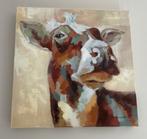 Olieverf schilderij KOE, Huis en Inrichting, Ophalen, 50 tot 75 cm, Zo goed als nieuw, Schilderij