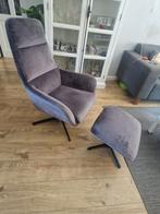Draaistoel met voetenbank relaxfauteuil, Ophalen, Gebruikt, Eén, Stof