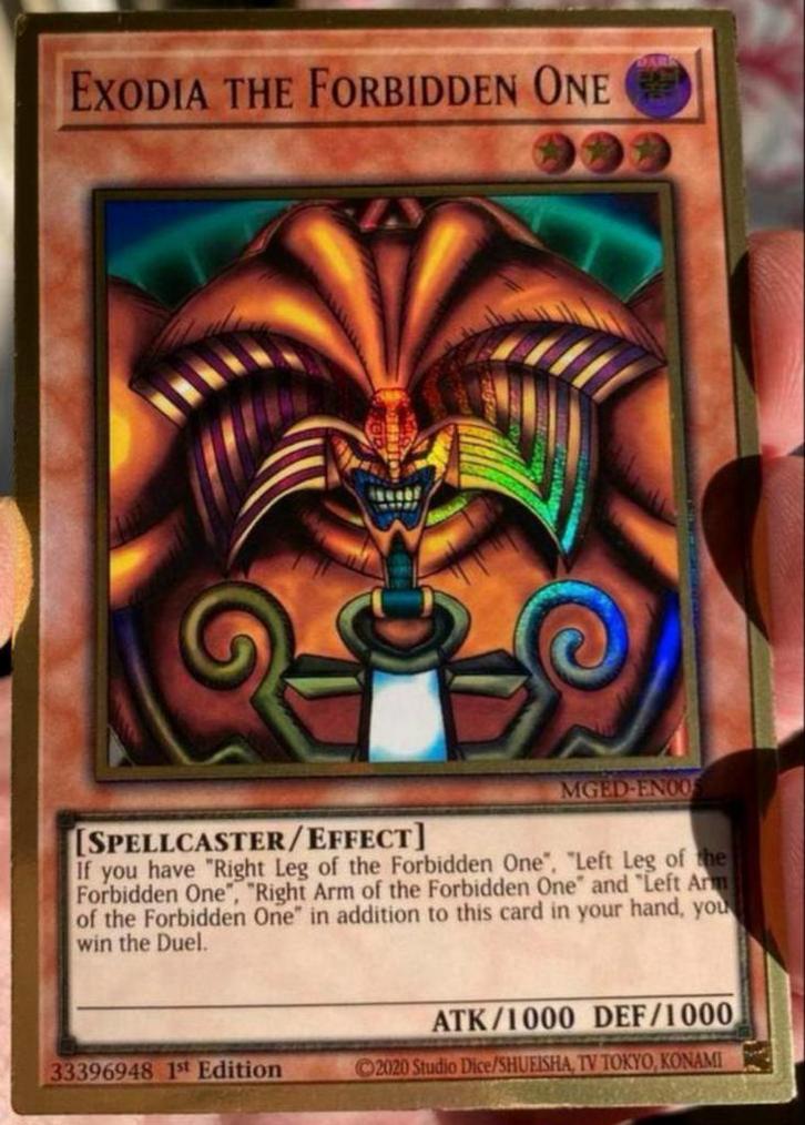 Yu-Gi-Oh! Exodia The Forbidden One MGED 1st Edition !, Hobby en Vrije tijd, Verzamelkaartspellen | Yu-gi-Oh!, Zo goed als nieuw