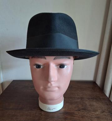 Vintage gleufhoed, Stetson Royal, zwart, maat 58. beschikbaar voor biedingen