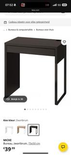 Micke bureau / make-up tafel Ikea zwart, Huis en Inrichting, Bureaus, Ophalen of Verzenden, Gebruikt, Bureau