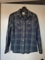 Blauw / groene houthakkers blouse/overhemd. Maat S, Blauw, Halswijdte 38 (S) of kleiner, Ophalen of Verzenden, Zo goed als nieuw