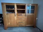 Hoog Dressoir / opbergkast - hout, Ophalen, Glas, Gebruikt, Met deur(en)