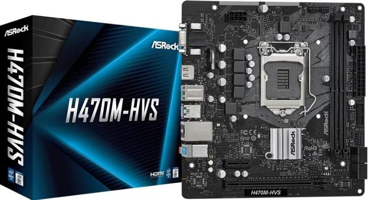 Asrock H470M-HVS Retail Socket 1200, Computers en Software, Moederborden, Zo goed als nieuw, Intel, DDR4, Ophalen of Verzenden