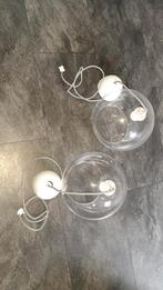 2 Ikea glazen hanglampen - SEKOND, Ophalen of Verzenden, Gebruikt, Minder dan 50 cm