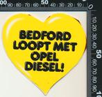 Sticker: Bedford - Loopt met Opel diesel, Verzamelen, Stickers, Ophalen of Verzenden, Zo goed als nieuw, Auto of Motor