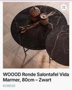 WOOOD Vida Ronde Salontafel Marmer Zwart 80cm, Huis en Inrichting, Tafels | Salontafels, Ophalen, Rond, Nieuw, 50 tot 100 cm