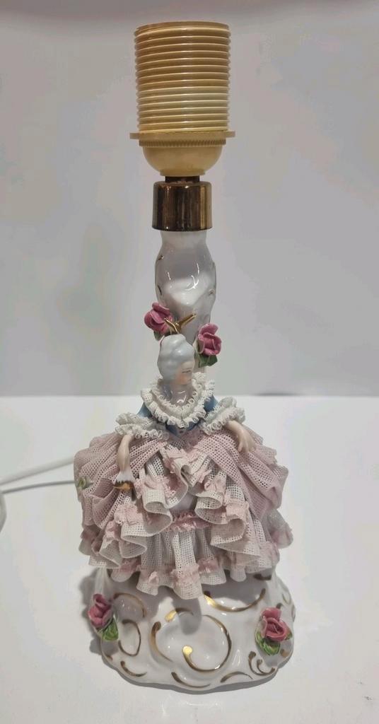 Dresden porseleinen ballerina lamp, Antiek en Kunst, Antiek | Porselein, Ophalen of Verzenden
