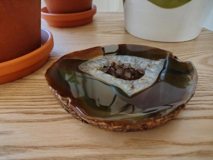 Agaat Schijf – 15×13 cm – 763 gram – Decoratief & Uniek, Huis en Inrichting, Woonaccessoires | Overige, Zo goed als nieuw, Verzenden