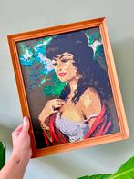 Vintage geborduurde lijst zigeunerin Lynch, Huis en Inrichting, Ophalen of Verzenden, Gebruikt