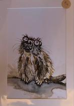 Aquarel Murmeltier met Bril - Atelier Uniek, Antiek en Kunst, Ophalen of Verzenden