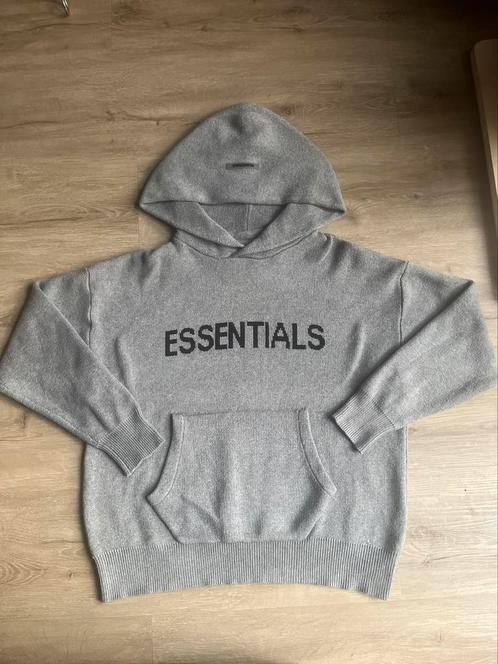 Essentials fear of god knit hoodie grijs maar xl, Kleding | Heren, Truien en Vesten, Zo goed als nieuw, Maat 56/58 (XL), Grijs