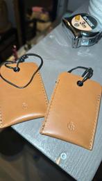 2x ongebruikte leren Castelijn en Beerens koffer labels, Ophalen, Zo goed als nieuw, Leer, Minder dan 50 cm