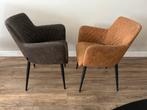 Nieuwe set van 4 Eetkamerstoelen - Cognac & Grijs, Ophalen of Verzenden