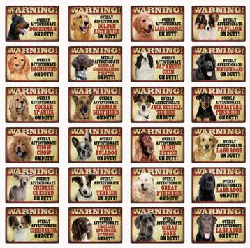 Honden Retro Vintage Metalen Bord Plaat Hond Waak Waken  beschikbaar voor biedingen