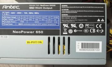 Splinternieuwe Antec NeoPower 650 watt voeding beschikbaar voor biedingen