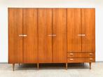 Vintage mid-century teak kledingkast 1960's, Huis en Inrichting, Kasten | Kledingkasten, Gebruikt, Teakhout, 200 cm of meer, Mid-century