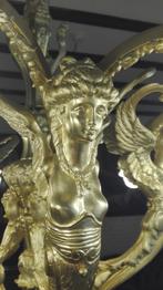 bijzonder grote bronzen luster empire 5 engelen, Antiek en Kunst, Antiek | Lampen, Ophalen of Verzenden