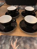 4x kop en schotel zwart Walküre Germany, Gebruikt, Ophalen of Verzenden, Overige stijlen, Kop(pen) en/of Schotel(s)