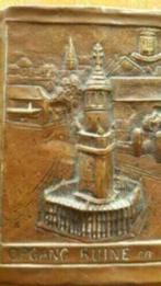 koperen plaat Latoen opgang ruïne monument Valkenburg., Antiek en Kunst, Ophalen, Koper