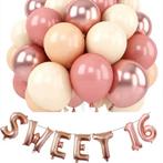 Prachtige Sweet 16 ballon decoratie set, Versiering, Struikheide 64,3069lj, Verjaardag, Nieuw