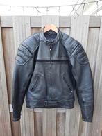 Zwart leren motorjas en -broek, herenmaat 48 (=M), Ophalen, Tweedehands, Combipak, Cafe racer