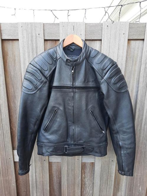 Zwart leren motorjas en -broek, herenmaat 48 (=M), Motoren, Kleding | Motorkleding, Combipak, Tweedehands, Ophalen
