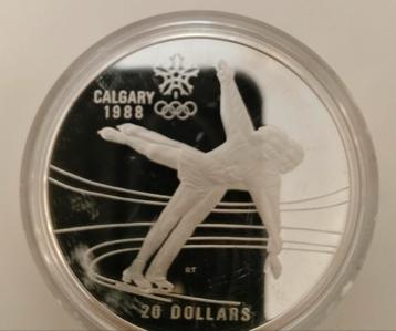 Zilveren 925 Munt - Calgary Olympische Spelen 1987 beschikbaar voor biedingen