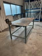 Werkbank 100x200 met stalen blad, Doe-het-zelf en Verbouw, Ophalen, Gebruikt, 170 cm of meer, Bankschroef