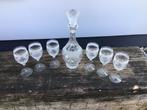 Kristallen karaf met 6 glazen, merk Iris, Antiek en Kunst, Antiek | Glas en Kristal, Ophalen of Verzenden