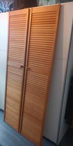Louvre deuren kastdeuren hout Frans, Huis en Inrichting, Kasten | Overige, Ophalen, Gebruikt