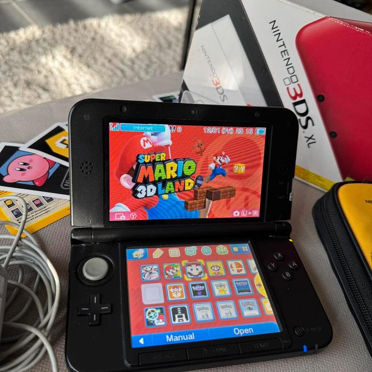 Nintendo 3DS XL met games, doos, oplader, stylus, hoesje, Spelcomputers en Games, Spelcomputers | Nintendo 2DS en 3DS, Gebruikt