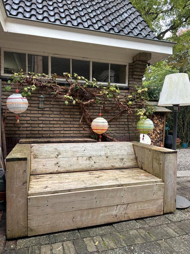 Tuinbank - 3 persoons, Tuin en Terras, Tuinbanken, Gebruikt, Hout, Ophalen