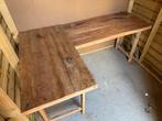 Massief Mahoniehouten L-bureau, Ophalen, Gebruikt, Bureau