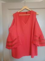Rode blouse met open schouders en mesh mouwen, Ophalen of Verzenden, Zo goed als nieuw, Maat 38/40 (M), Rood