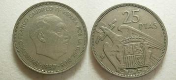PD31255 Spanje Franco 25 peseta 1958 beschikbaar voor biedingen