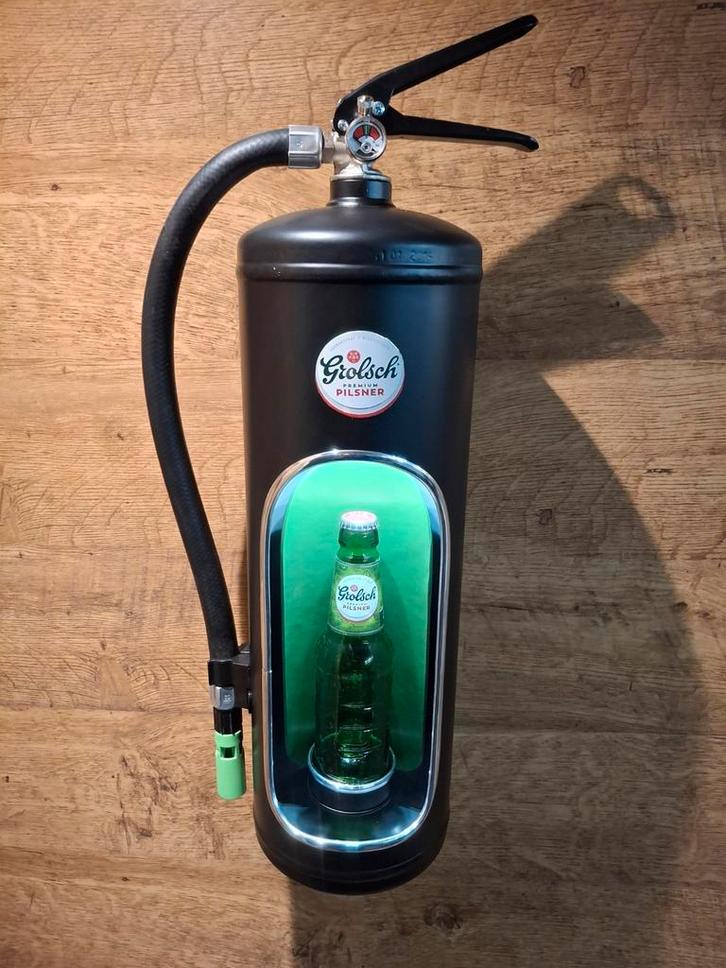 Grolsch brandblusser lamp, Verzamelen, Biermerken, Zo goed als nieuw, Reclamebord, Plaat of Schild, Overige merken, Ophalen of Verzenden