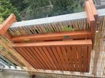 Bistro Set – 2 Chairs + Adjustable Hanging Fence Table, Zo goed als nieuw, Tuinset, Hout, Ophalen