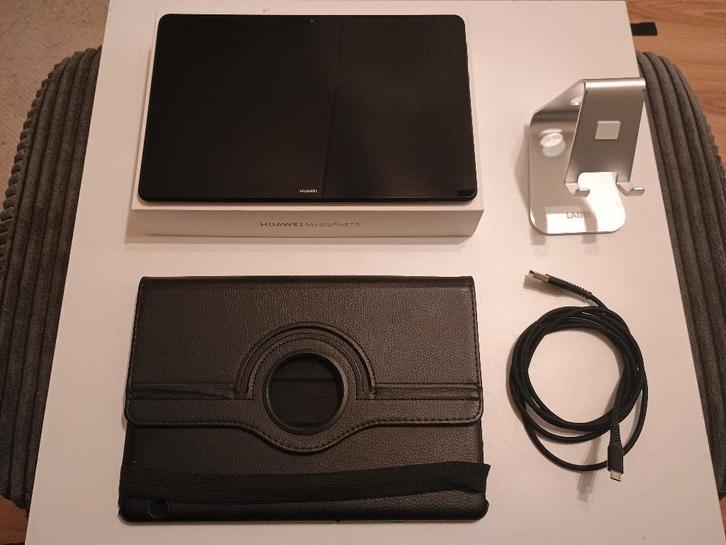 Huawei Mediapad T5 - 10.1 inch + Hoes + Houder, Computers en Software, Android Tablets, Gebruikt, Wi-Fi en Mobiel internet, 10 inch