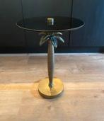 Bijzettafel palmboom metaal + glazen blad, Huis en Inrichting, Tafels | Bijzettafels, Ophalen, Minder dan 55 cm, Metaal of Aluminium
