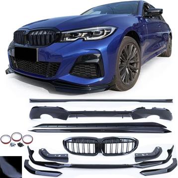 Spoiler Set Glans Zwart voor BMW 3 Serie G20 G21 M Pack beschikbaar voor biedingen