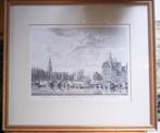 Antieke kopergravure van Amsterdam Nieuwe Brug, Antiek en Kunst, Ophalen of Verzenden