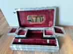 Sieraden opberg boks, zilver met bordeaux rode binnenvoering, Ophalen of Verzenden, Zilver, Overige typen