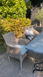Tectake, wicker tuinstoelen, grijs beige 4 stuks mooi !, Tuin en Terras, Tuinstoelen, Ophalen, Zo goed als nieuw, Wicker