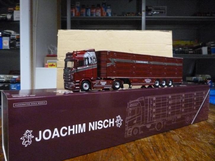 IMC Scania met veetrailer Joachim Nisch, Hobby en Vrije tijd, Modelauto's | 1:50, Nieuw, Bus of Vrachtwagen, Overige merken, Ophalen of Verzenden