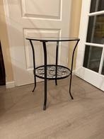 IKEA theetafel met glazen blad – rond, 62 cm hoog, Ophalen, Gebruikt, 50 tot 100 cm, 50 tot 75 cm