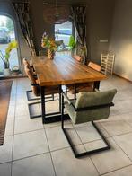 Mango houten eettafel met 6 stoelen, Huis en Inrichting, Tafels | Eettafels, Ophalen, 100 tot 150 cm, Zo goed als nieuw, Vijf personen of meer