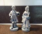 Vintage beeldjes Delfs blauw, man en vrouw, Ophalen of Verzenden, Gebruikt, Mens
